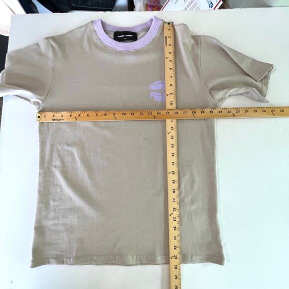 Homme + Femme NEW Core Logo Tee T-Shirt Mens Sz S Tan Purple Heavy Cotton - Picture 5 of 6